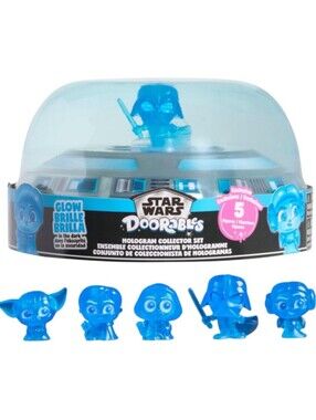 Disney Star Wars Doorables Hologram Collector Set - Set Of 5 Blue Figures New